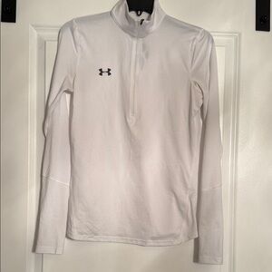 Under Armour White Long Sleeve 1/4 Zip Performance Top